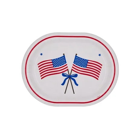 Lypsnake 4th Of July Patriotic Disposable Paper Plates, American Flag Printed Heavy Duty Round Paper Plates, Disposable Dinnerware for Independence Day Party Picnic BBQ | Walmart (US)