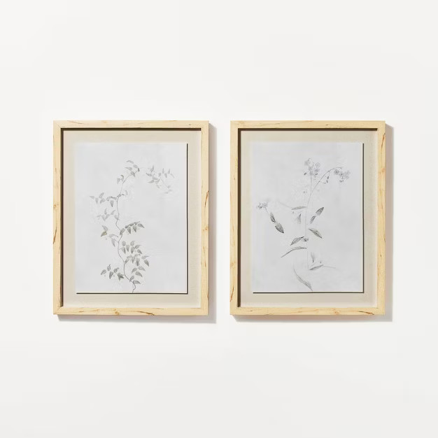 (Set of 2) 16" x 20" Wispy Sprig Framed Art Print - Threshold™ designed with Studio McGee | Target
