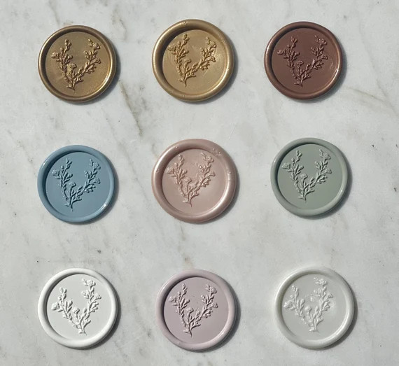 Botanical Wax Seals  Floral Adhesive Already Applied  Self | Etsy | Etsy (US)