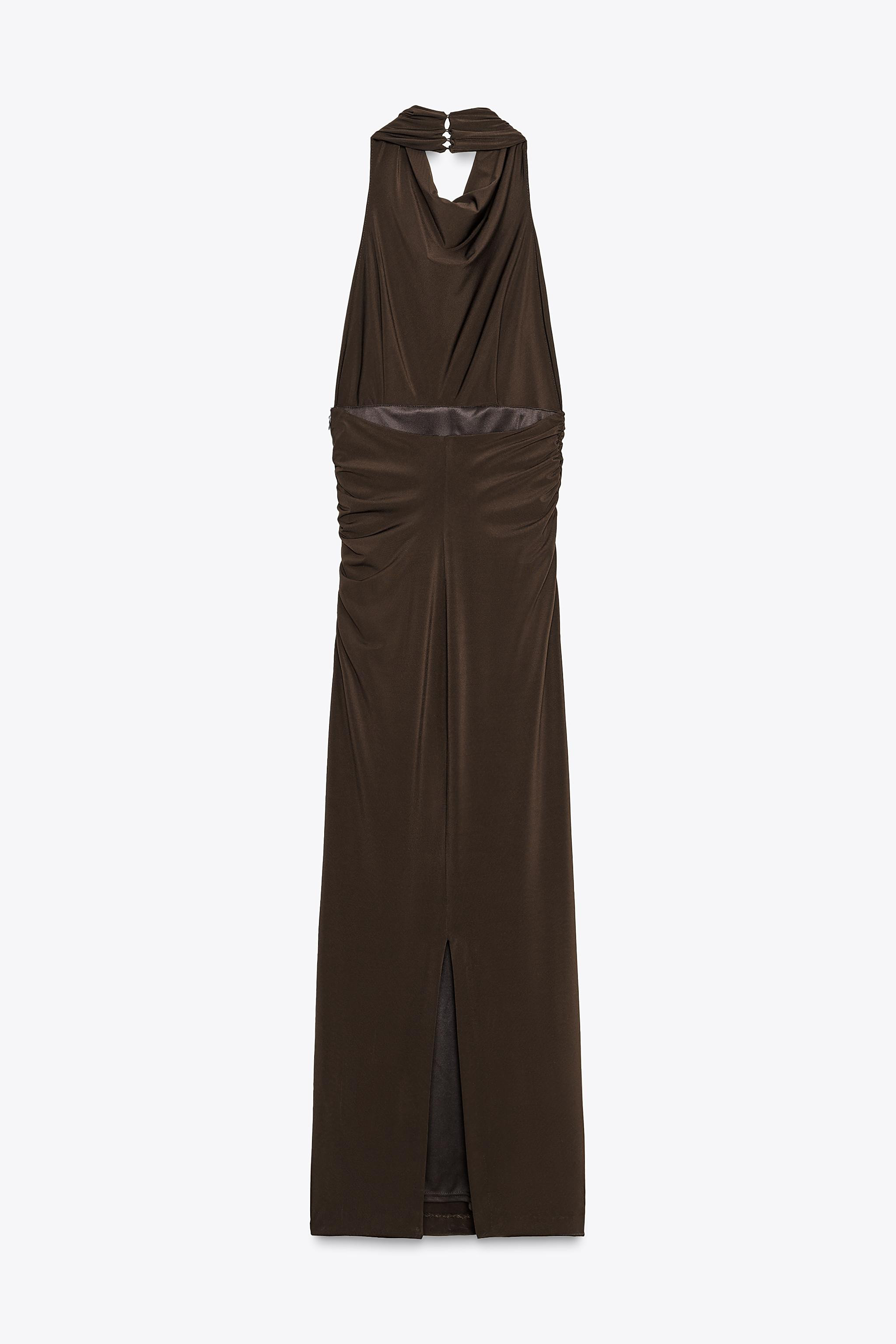 LONG OPEN BACK HALTER DRESS | Zara US