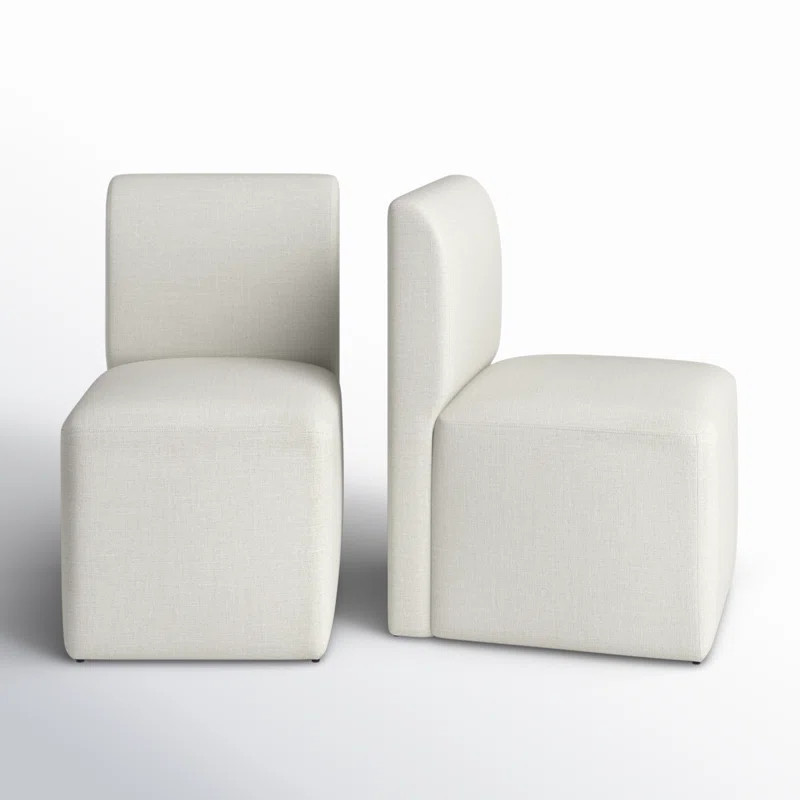 Bralan Polyester Blend Upholstered Back Dining Chair with Casters | Wayfair North America