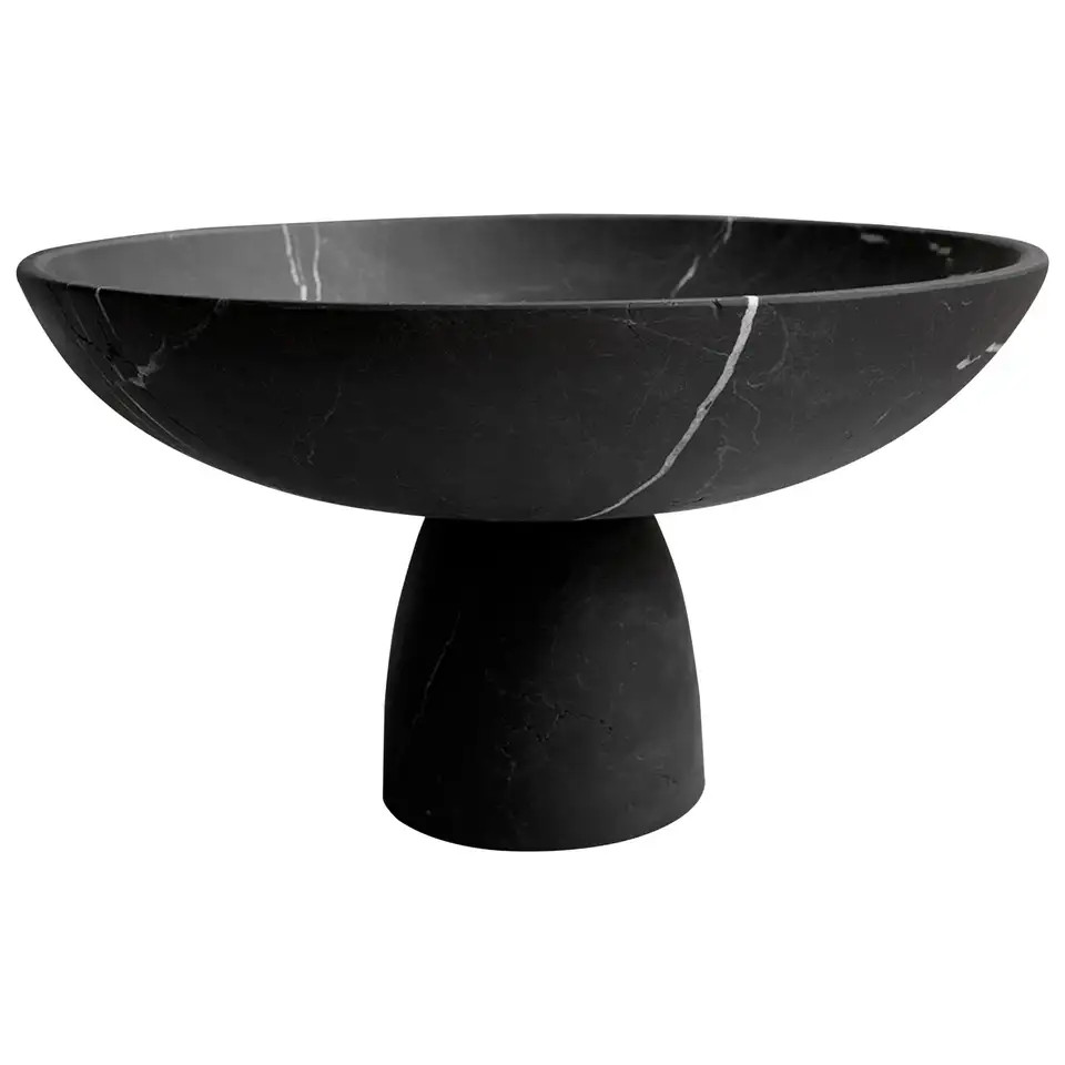 Menhir Black Marble Carved Bowl | 1stDibs