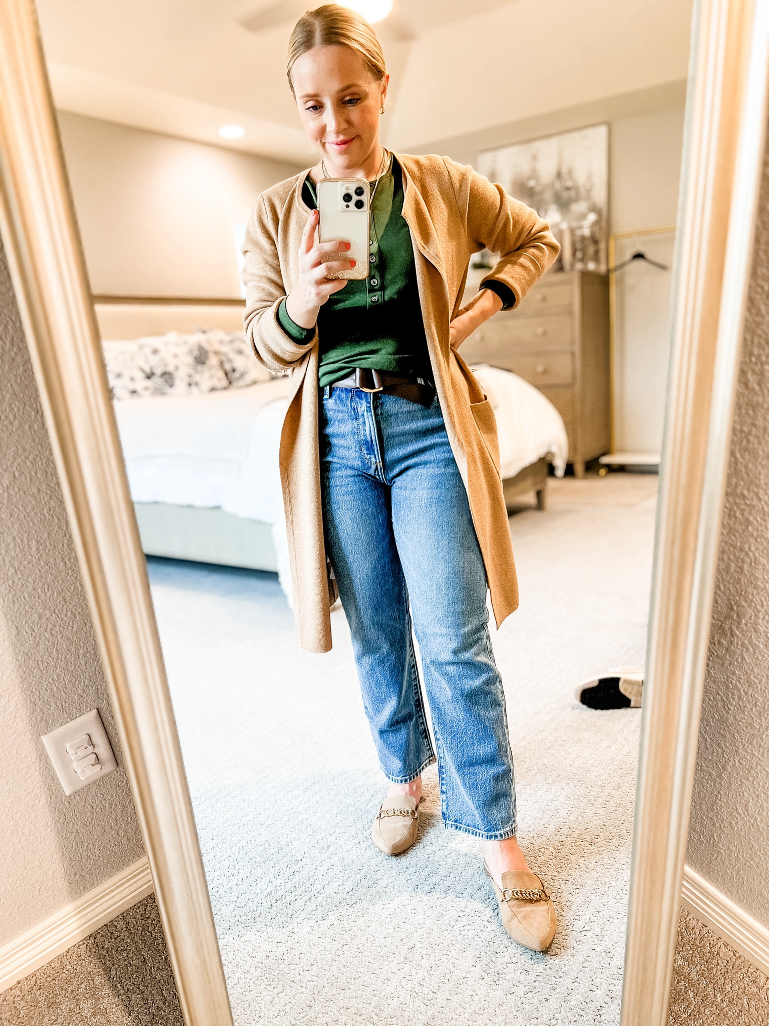 These petite jeans are so comfortable and great for early fall! All of these pieces fit tts and I wear this sweater blazer throughout the colder months. 
Jeans, petite jeans, straight jeans, Henley, sweater blazer. 

#LTKSaleAlert #LTKSeasonal