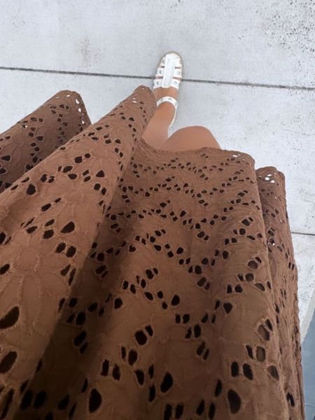 Tonight’s outfit! Loving this eyelet dress