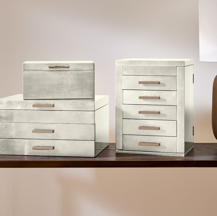 Mid-Century Champagne Lacquer Jewelry Boxes | West Elm (US)