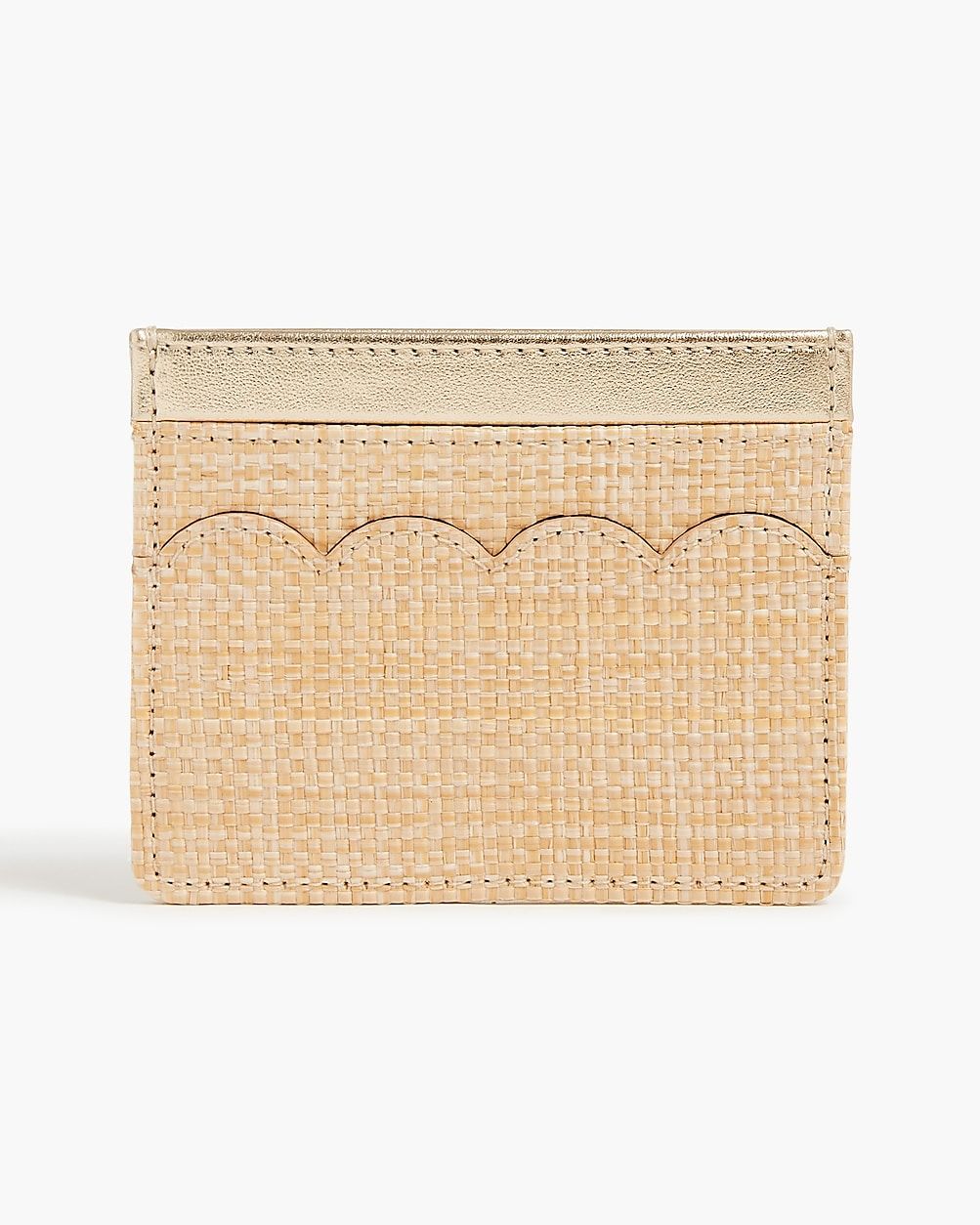 Woven scalloped wallet with metallic trim | J.Crew Factory