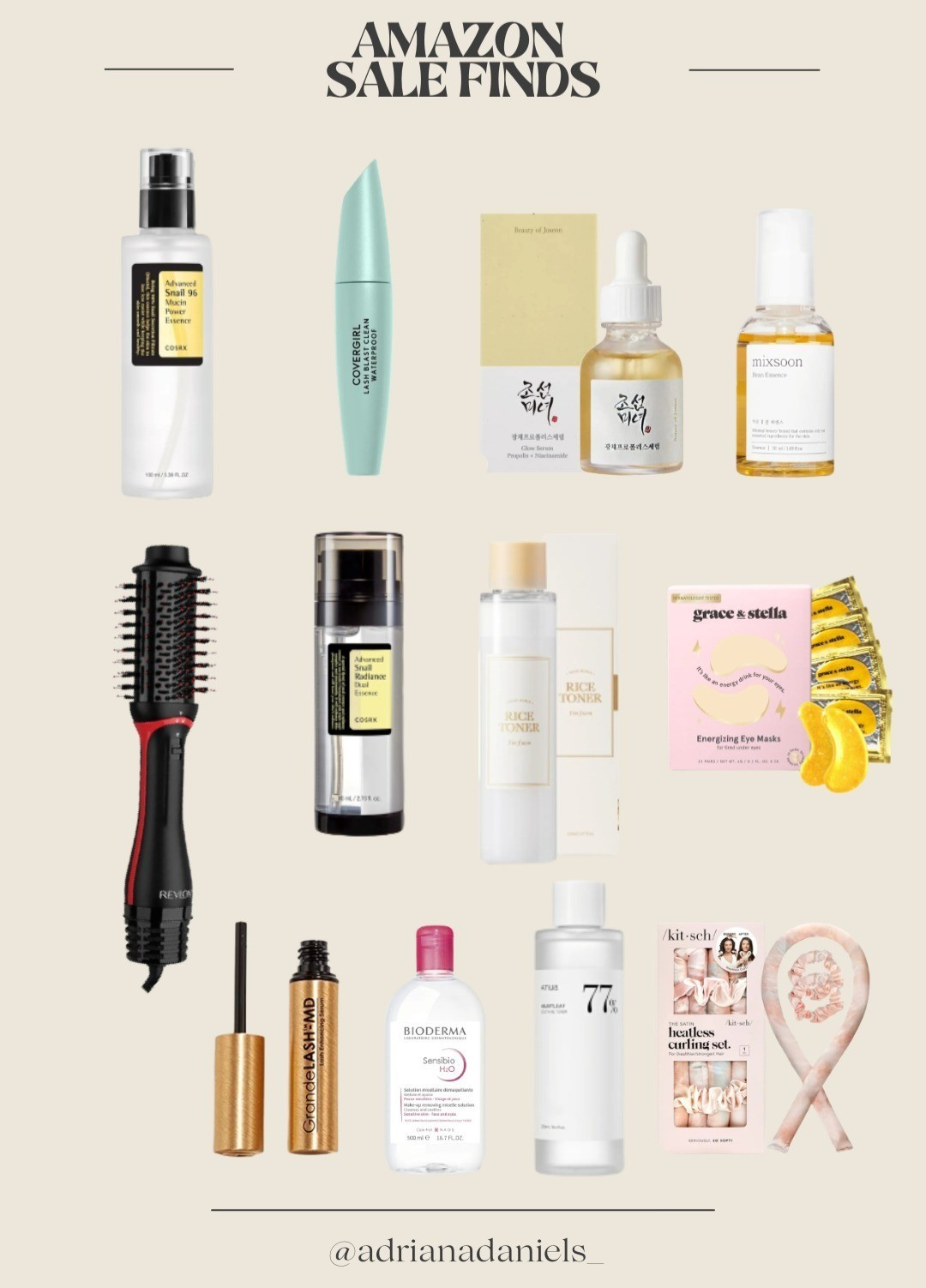 Amazon spring sale on Beauty products. Blow dryer brush, snail mucin for glass skin, Japanese skincare, Korean skincare, eye patches, eye care, heatless curls, long lashes, lash growth, mascara 

#LTKsalealert #LTKfindsunder50