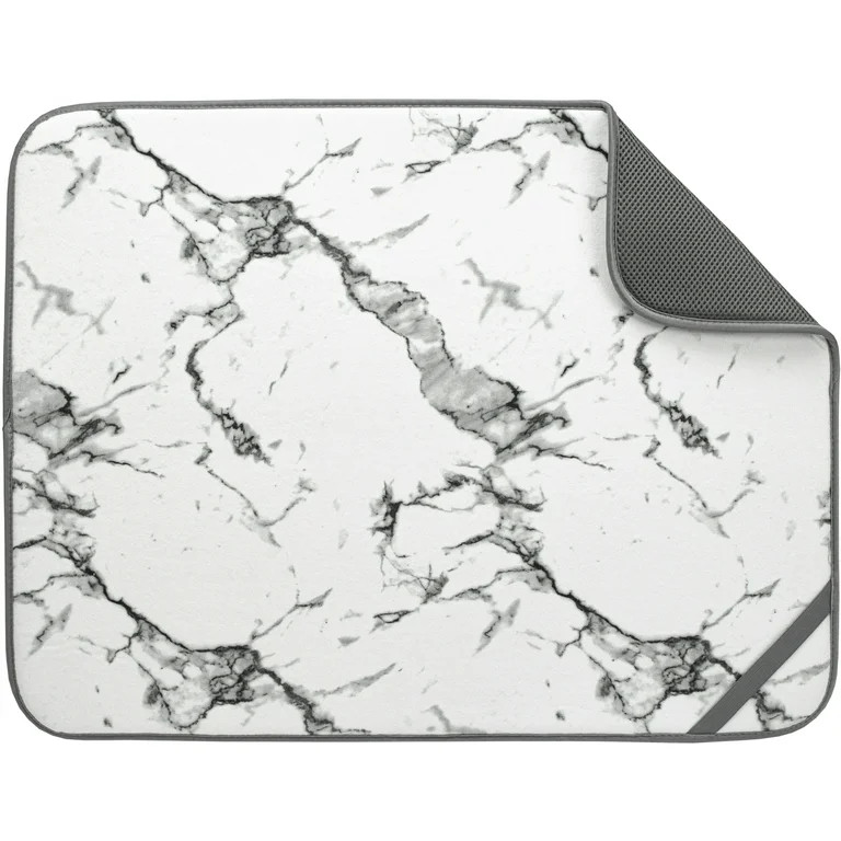 Mainstays Marble Print Dish Drying Mat, 18" x 24", Microfiber | Walmart (US)