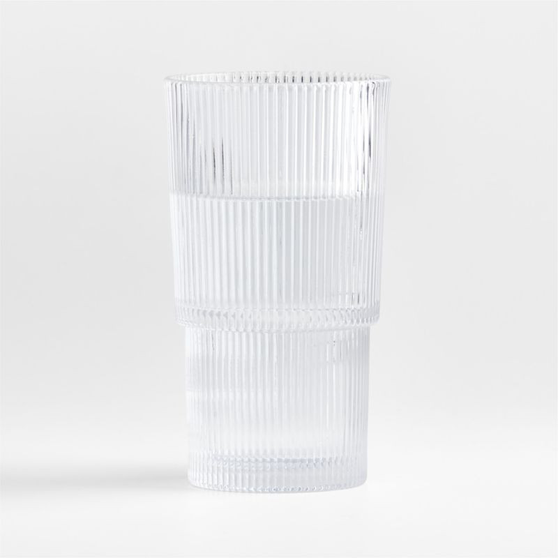 Atwell 18-Oz. Tall Stackable Ribbed Glass + Reviews | Crate & Barrel | Crate & Barrel