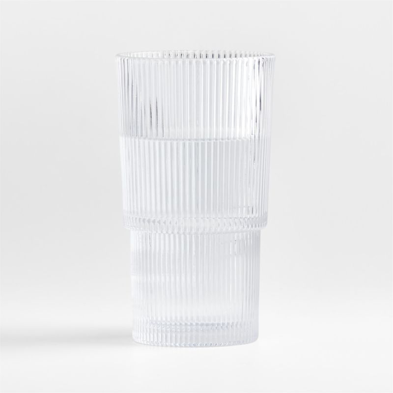 Atwell Tall Stackable Ribbed Glass | Crate & Barrel | Crate & Barrel