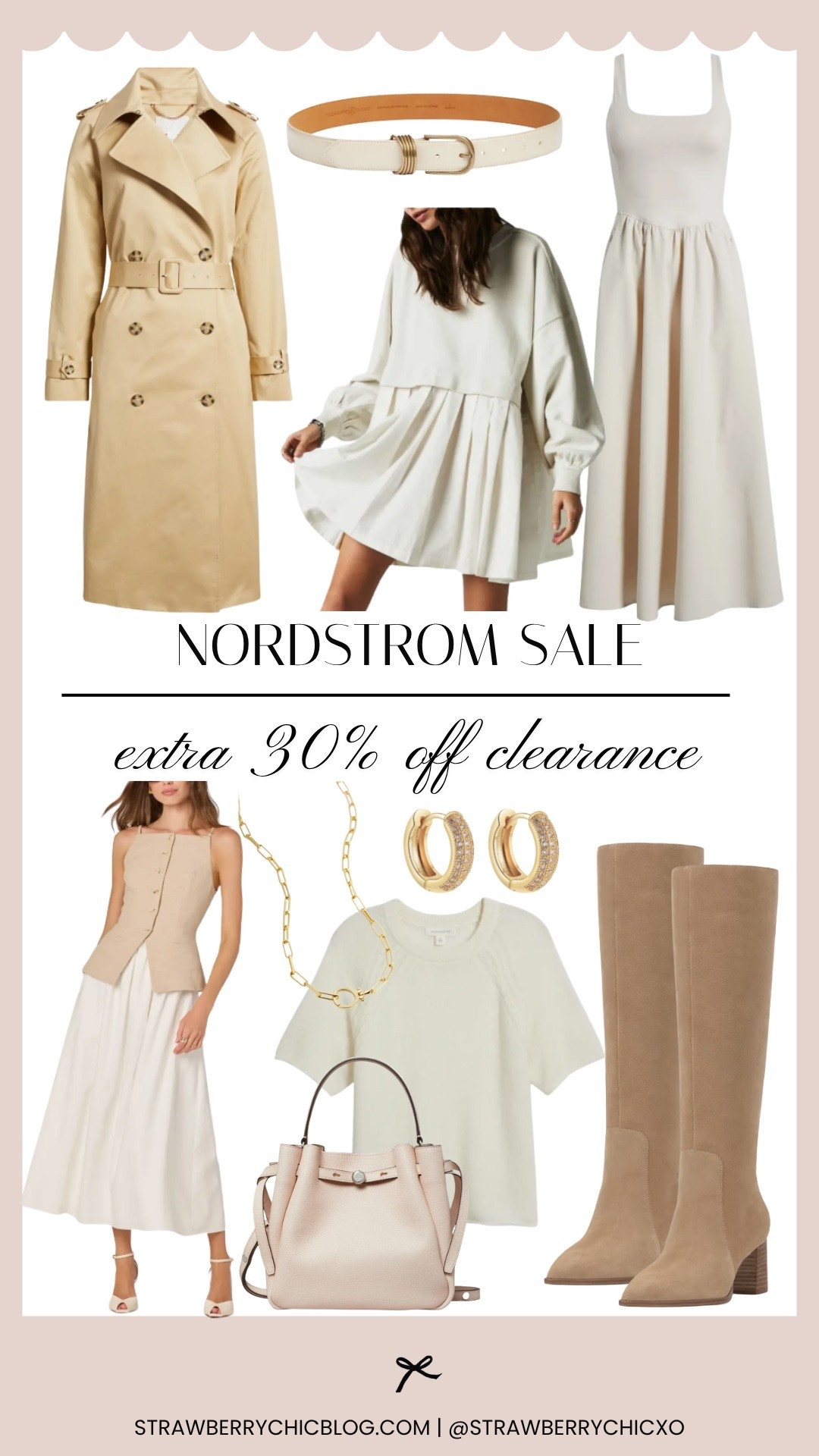 Nordstrom is having a sale with 30% off clearance items! Most of these items are under $100 like the white short sleeve sweater, jewelry, and cream button down top! A great time to grab gifts for your loved ones too! 

#LTKHoliday #LTKSaleAlert #LTKFindsUnder100