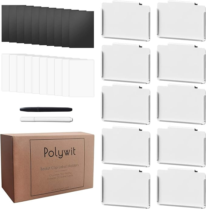 Pantry Basket Labels Clip on for Storage Bins, with 20 Label Cards, Kitchen Bin Chalkboard Label ... | Amazon (US)