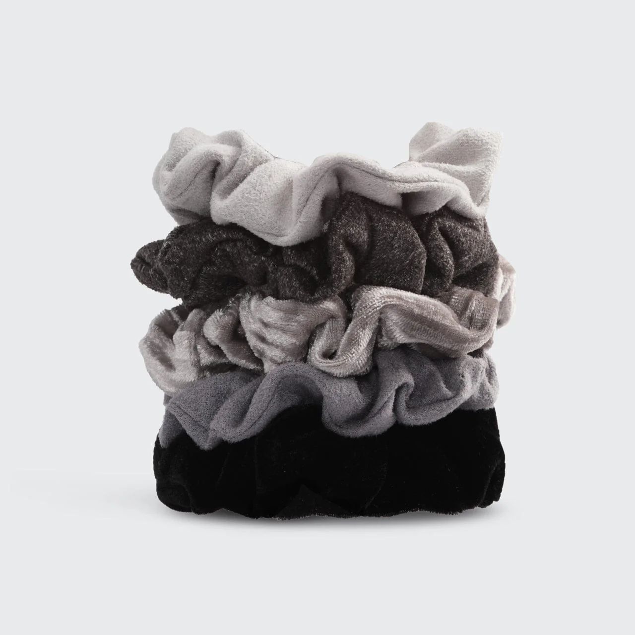 Velvet Scrunchies - Black/Gray | Kitsch