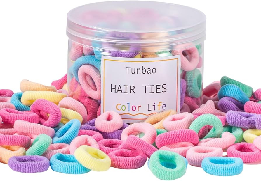 100 Psc Baby Hair Ties,Soft Cotton Toddler Hair Ties,Small Seamless Hair Bands for Girls and Kids... | Amazon (US)