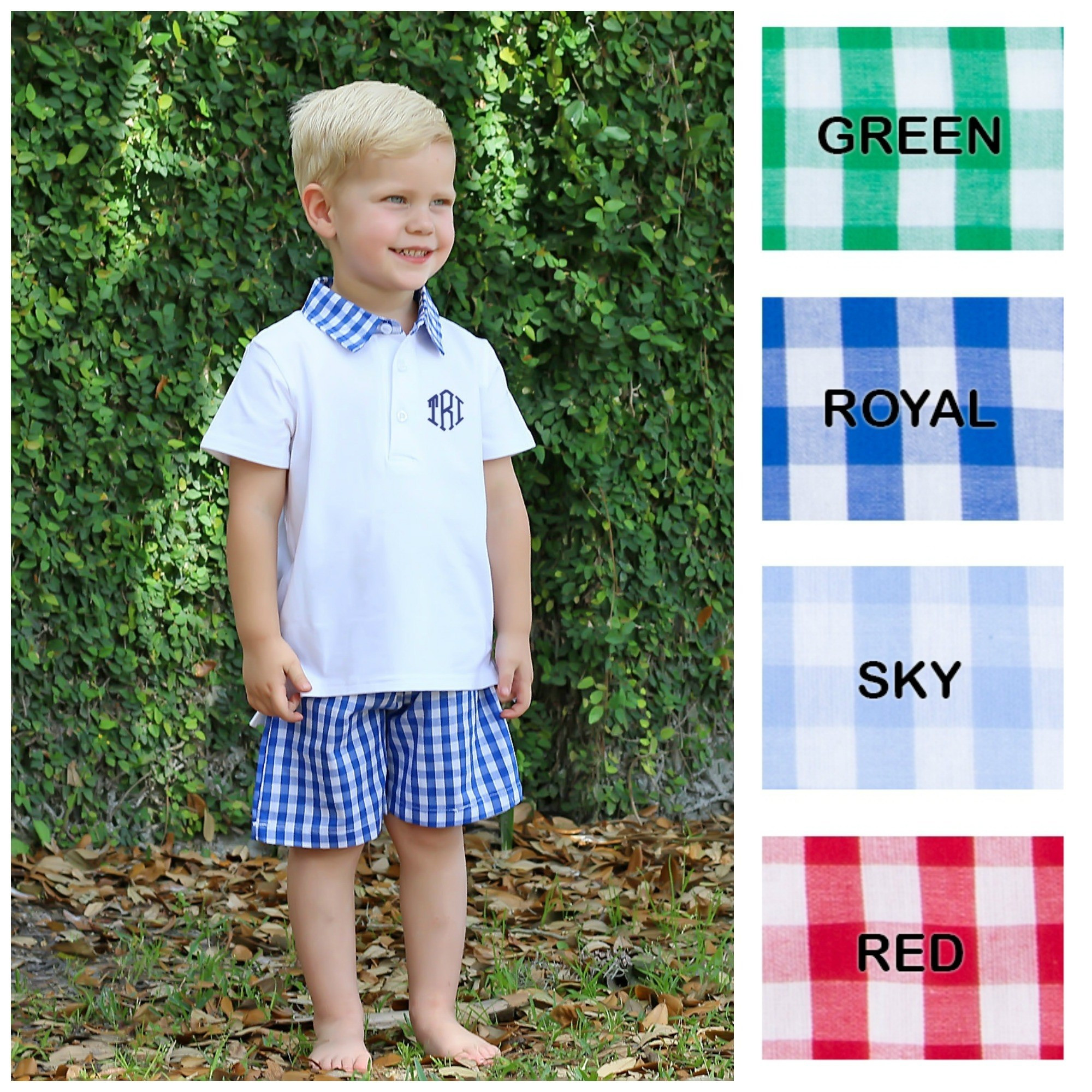 Boy Polo Short Set Check | Classic Whimsy