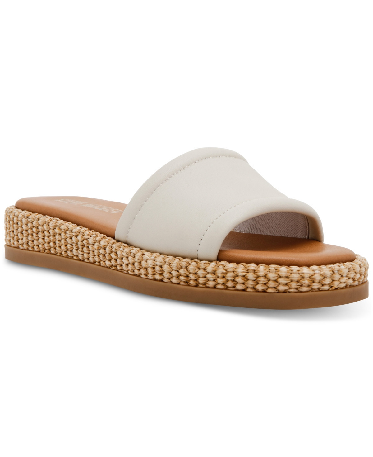 Steve Madden Women's Boardwalk Espadrille Slide Sandals - White | Macy's