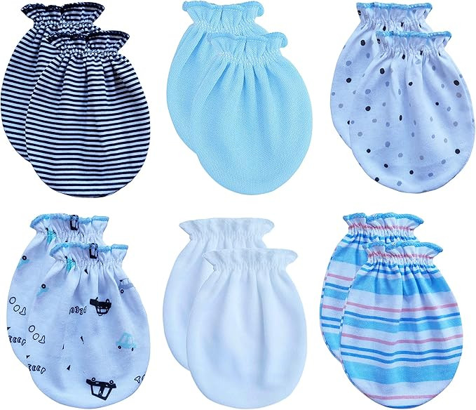RATIVE Newborn Baby Cotton Gloves No Scratch Mittens For 0-6 Months Boys Girls | Amazon (US)
