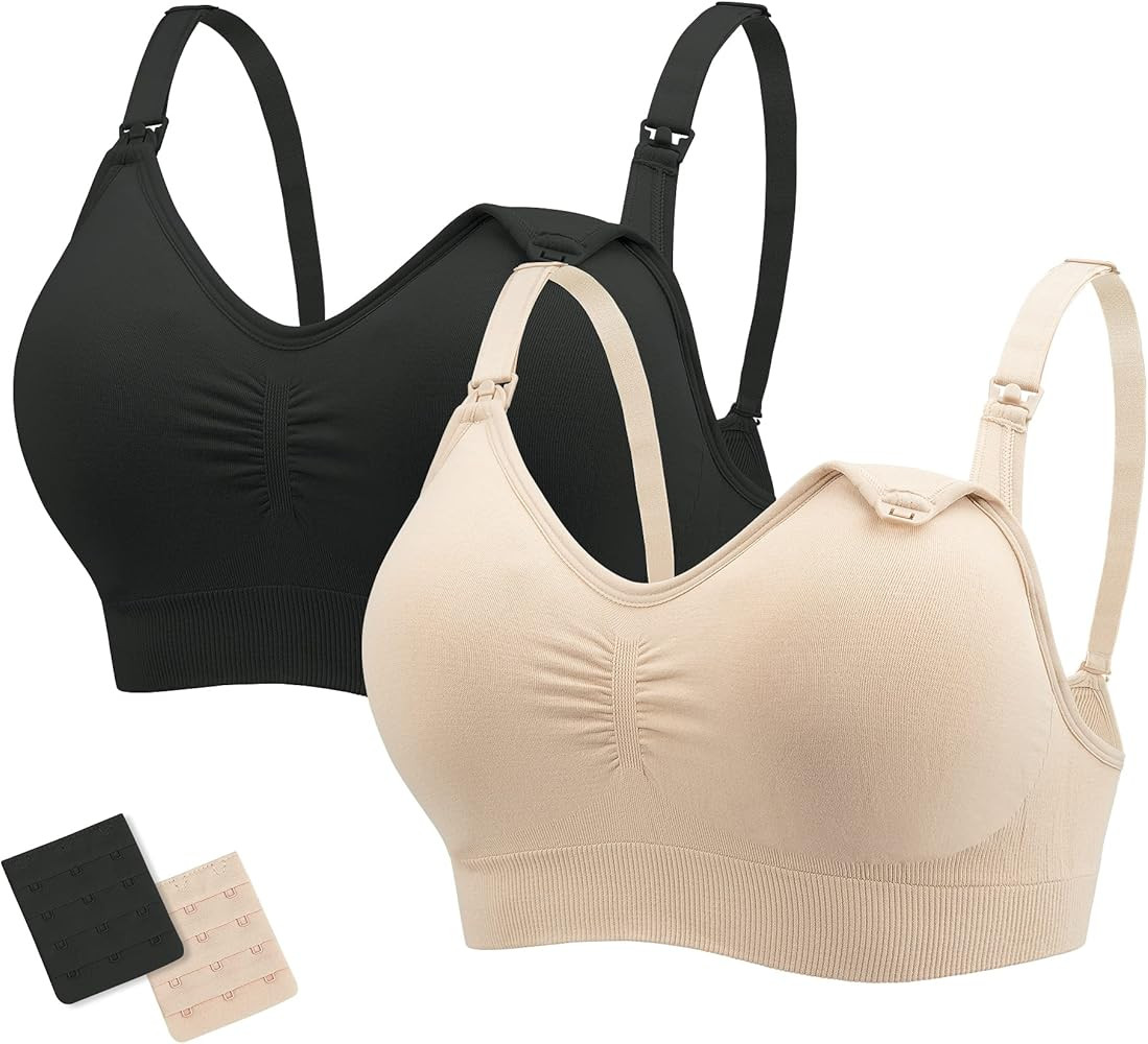 Stelle Nursing Bras Maternity Bra for Breastfeeding Pregnancy Wireless Bralette with Pads, Extend... | Amazon (US)