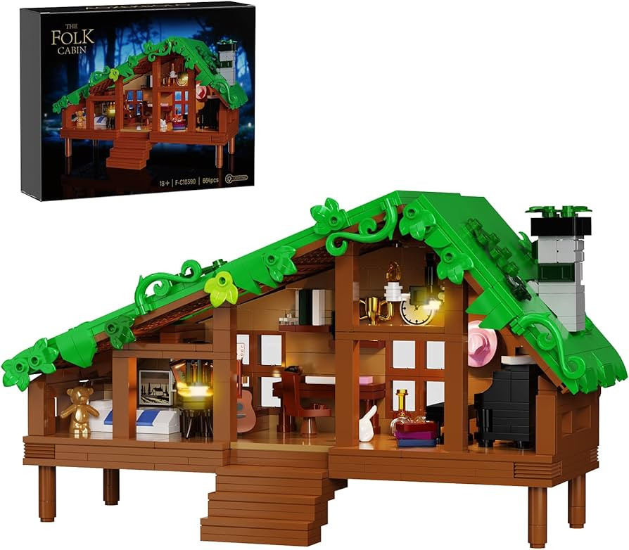 Folk Cabin Building Set, Folk House Compatible with Lego Forest Cabin House Building Creative Col... | Amazon (US)