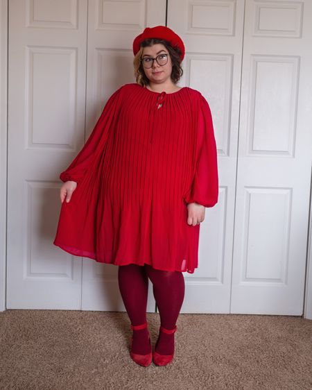 Plus size red pleated tent dress 60s inspired vintage inspired outfit

#LTKSeasonal #LTKplussize #LTKHoliday