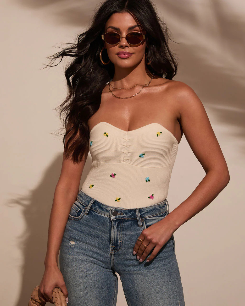 Petal Play Floral Strapless Top | VICI