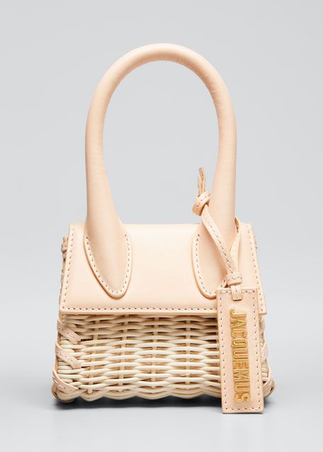 Jacquemus Le Chiquito Wicker & Leather Top-Handle Bag | Bergdorf Goodman