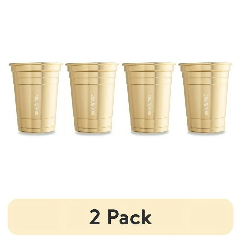 (2 pack) Thyme & Table 17 fl oz Gold Party Cups, Set of 4 | Walmart (US)