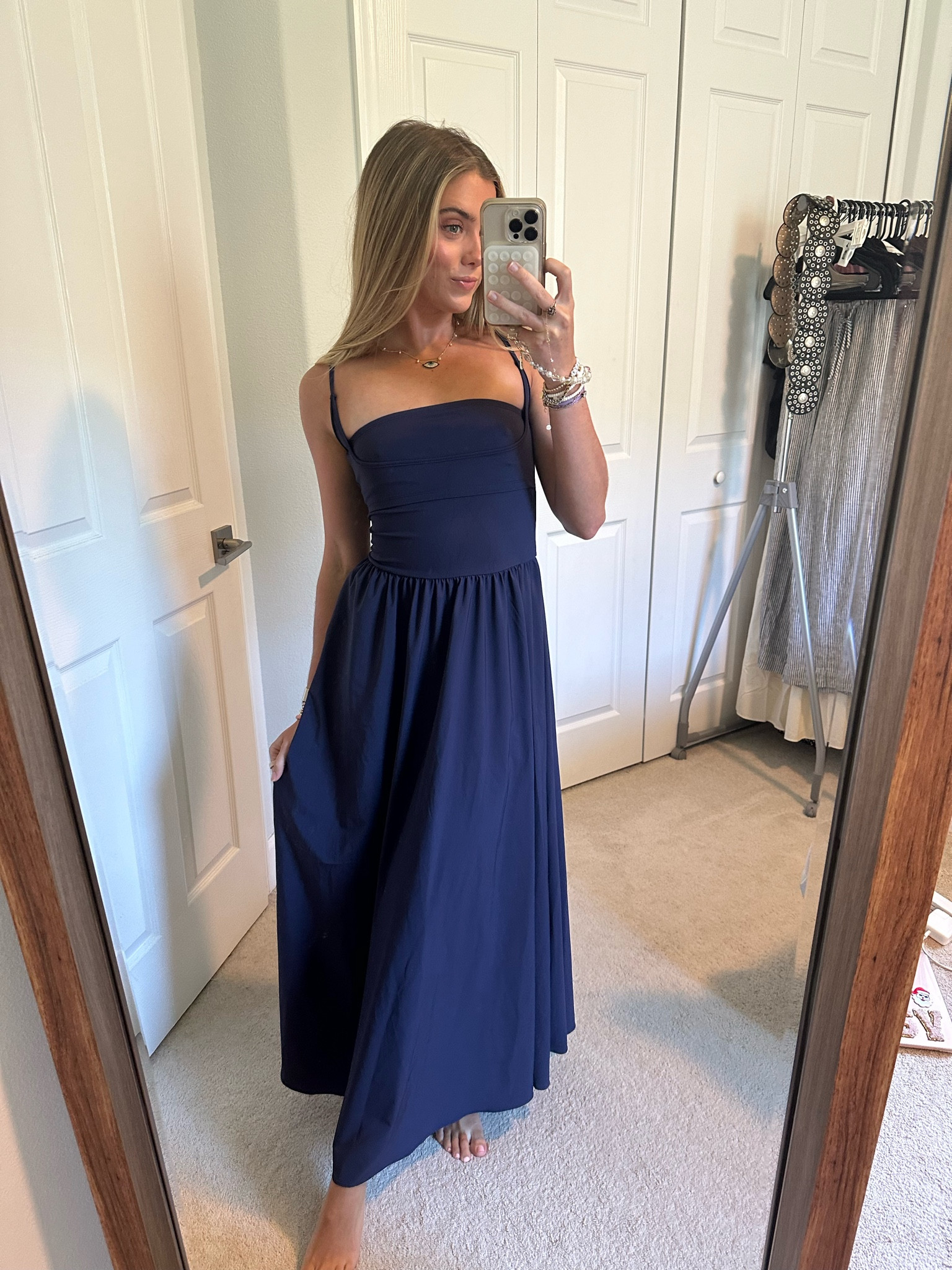 slim fit dress slacks Flared Slip Dress