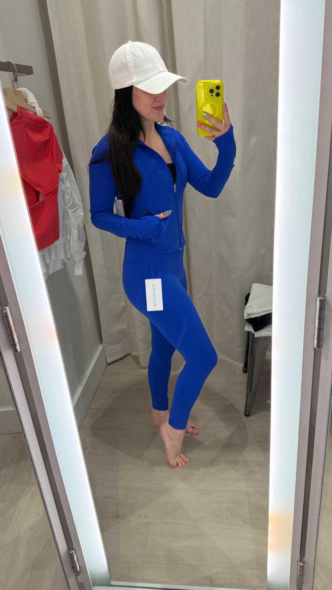 Athleta Varsity Blue Salutation cropped jacket and elation ultra high rise 7/8 leggings 

#LTKActive #LTKFindsUnder100 #LTKSaleAlert