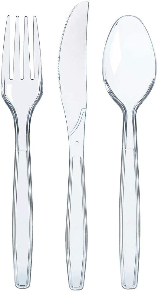 300 Plastic Silverware Set, Clear Plastic Cutlery Set, Disposable Silverware Set - 100 Plastic Fo... | Amazon (US)