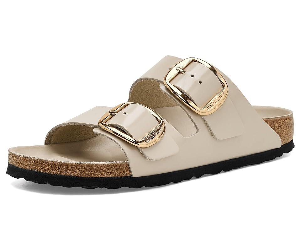 Birkenstock Arizona Big Buckle High Shine Women's Shoes Oyster : EU 38 (US Women's 7-7.5) Narrow | Zappos