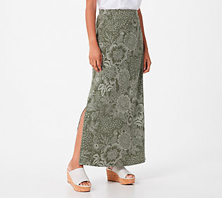 Belle by Kim Gravel Vintage Floral Maxi Skirt | QVC