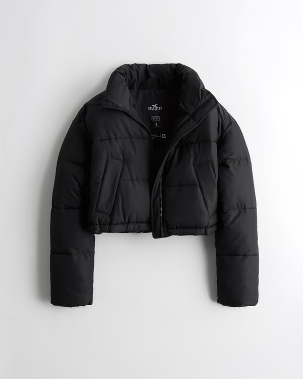 Girls Crop Puffer Jacket | Girls Jackets & Coats | HollisterCo.com | Hollister (US)