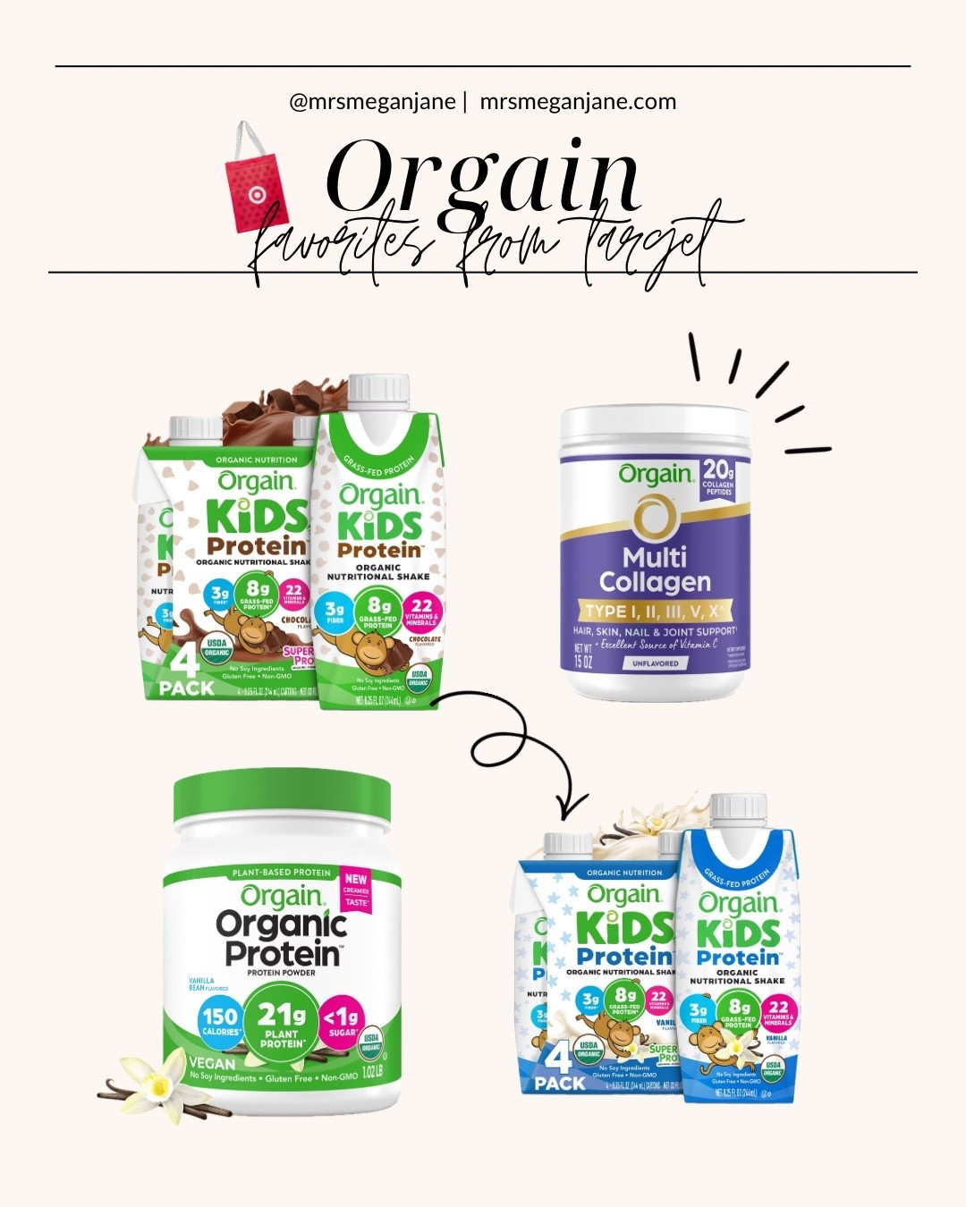 #AD Love that I can grab all of my favorite Orgain supplements at Target along with all of the other daily essentials. I just made cookie dough collagen bars with the MultiCollagen and they turned out amazing. Love having these drinks on hand for my kids too. @drinkorgain @Target  #liketkit #targetpartner #orgainpartner #drinkorgain @shop.LTK