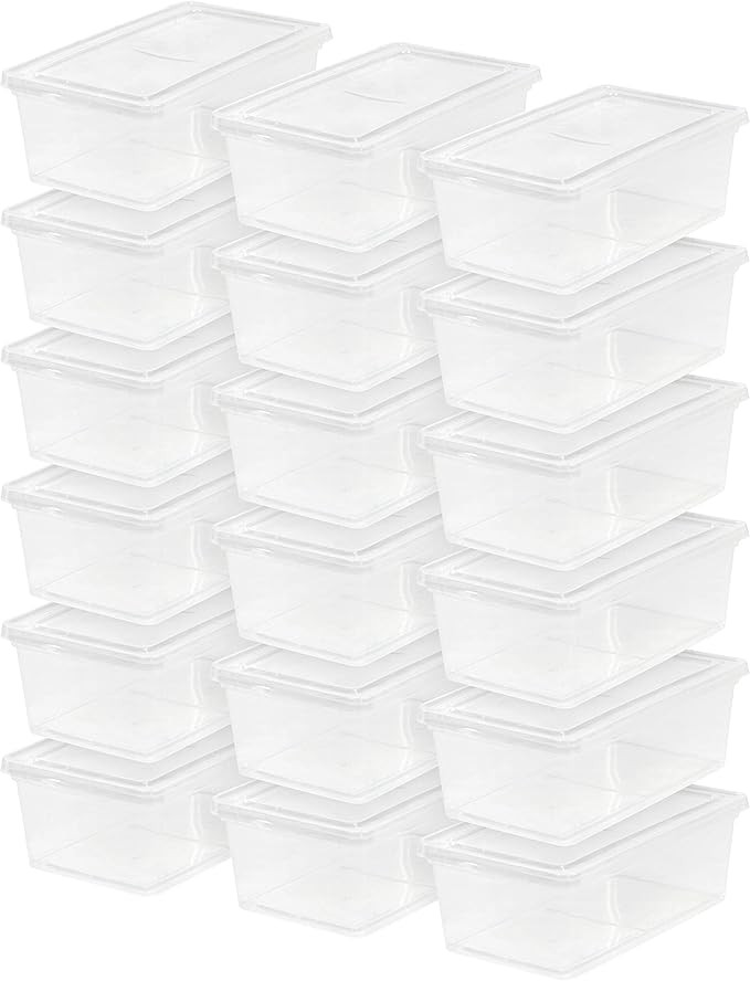 IRIS USA 6 Quart Plastic Storage Bin Tote Organizing Container with Latching Lid for Shoes, Heels... | Amazon (US)