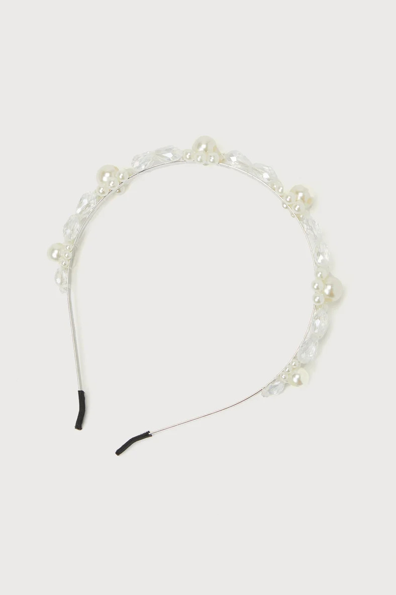 Shimmering Excellence White Pearl Beaded Headband | Lulus