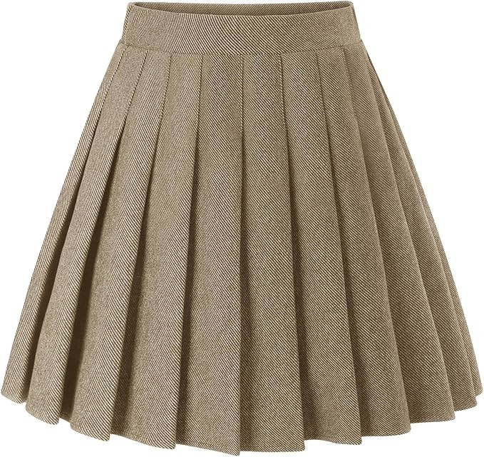 Pleated Skirts for Women High Waist Mini Tennis Skater Skirt Thick Casual Skirt Fall Winter | Amazon (US)