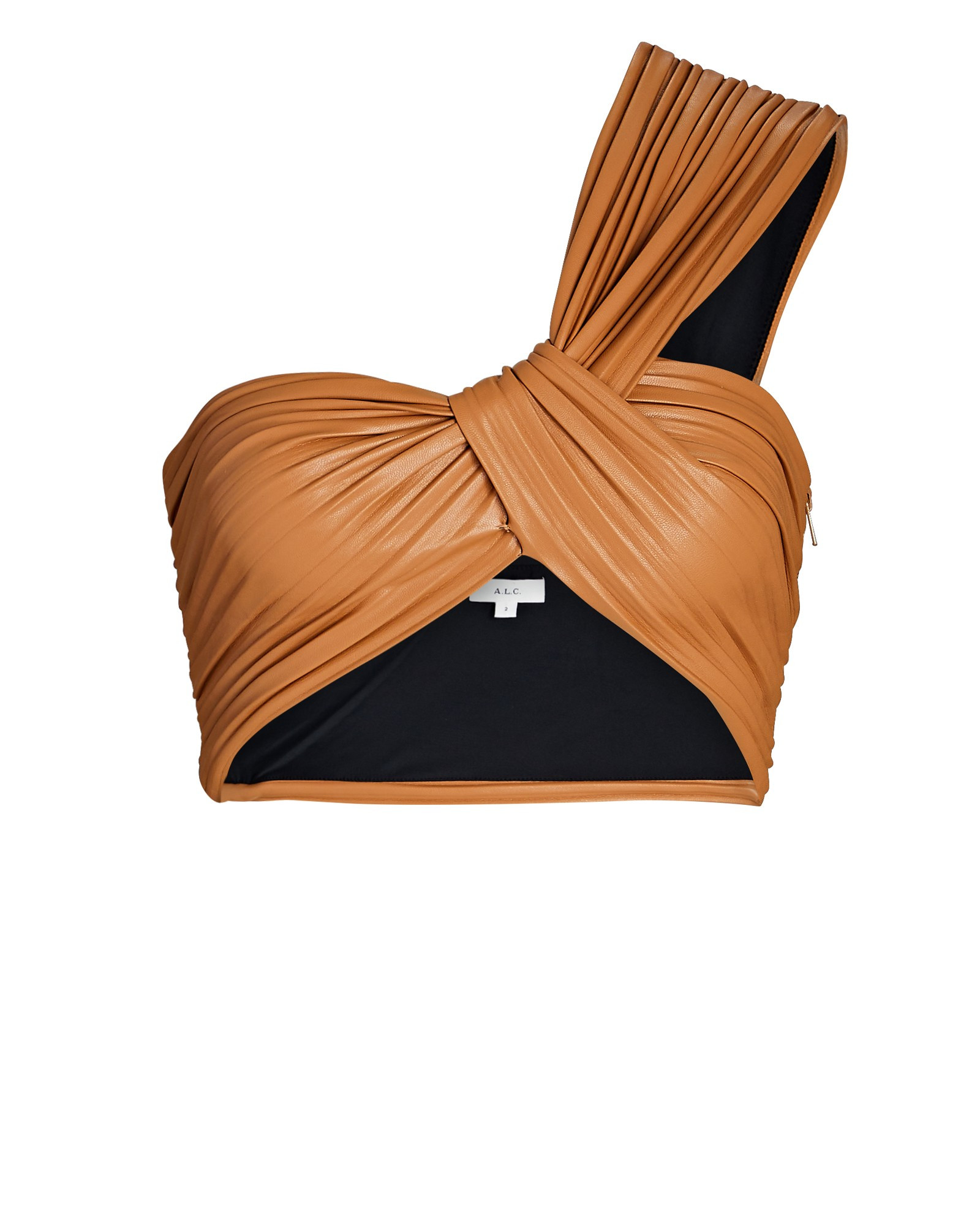 Athena One-Shoulder Faux Leather Top | INTERMIX