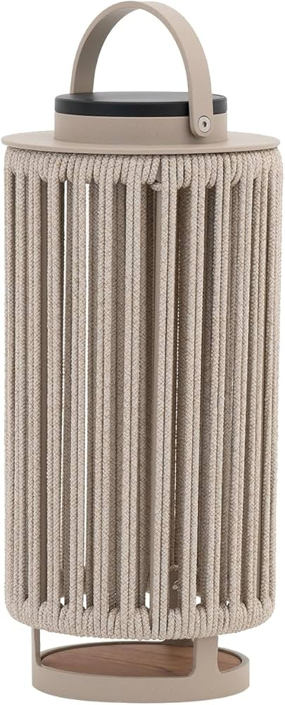 Outdoor Solar Lanterns Patio Decorative Floor Lights Aluminum Braided Rope Lantern with Handle fo... | Amazon (US)