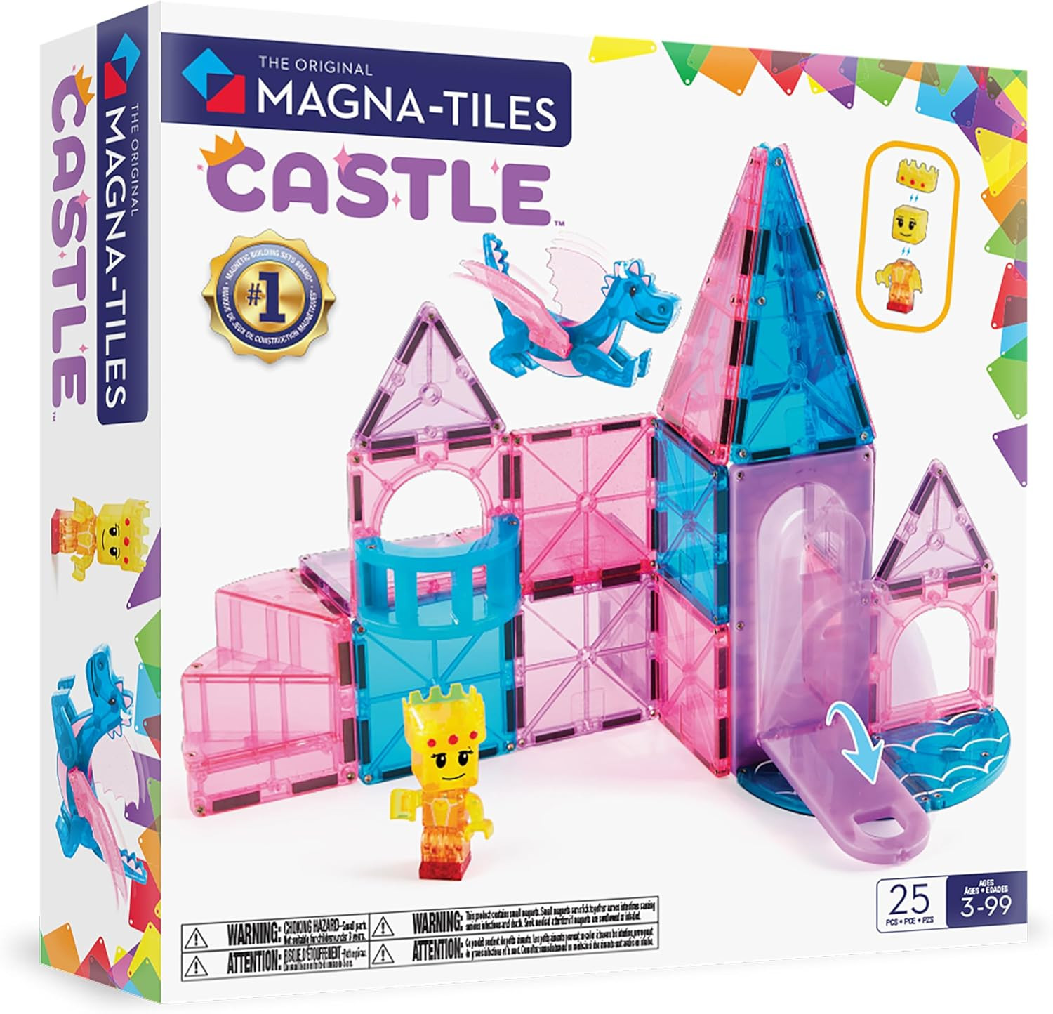 MAGNA-TILES Castle 25-Piece Magnetic Construction Set, The Original Magnetic Building Brand | Amazon (US)