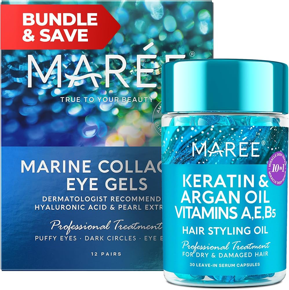 MAREE Beauty Essentials Duo - Keratin Hair Capsules and Eye Gels for Glowing Vibrant Look - 25% D... | Amazon (US)