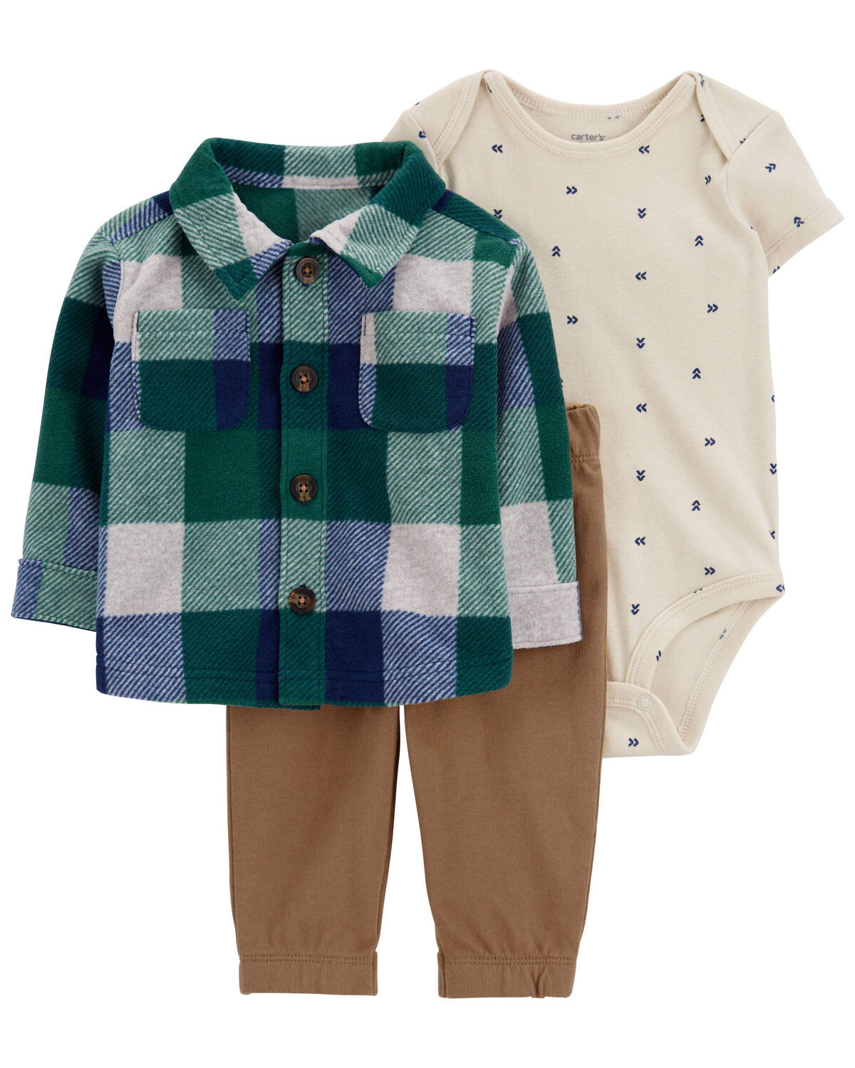 Baby 3-Piece Plaid Fleece Little Jacket Set - Carter's | Carter's | Carter's Inc