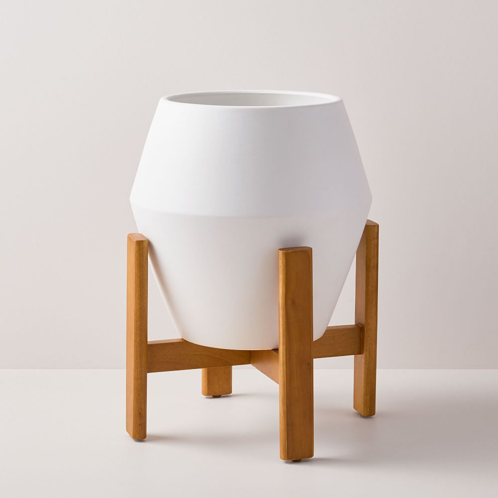 Ilya Turned Wood Planters | West Elm (US)
