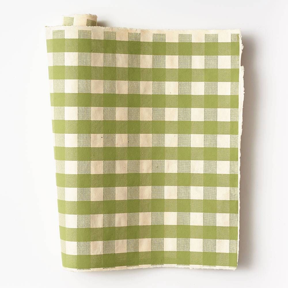 Sage & Cream Plaid Handmade Paper | Paper Source | Paper Source