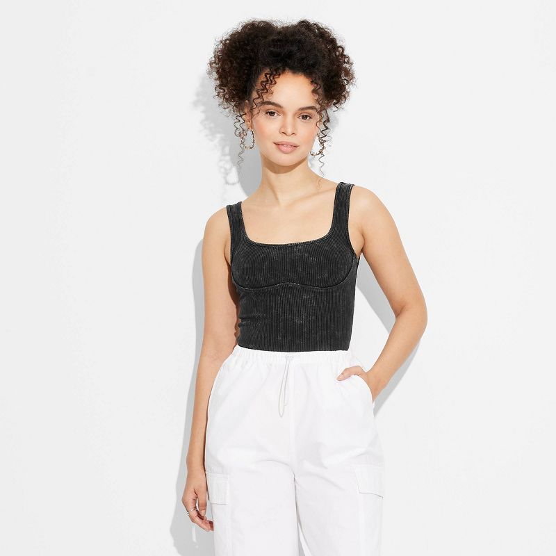 Women's Bust Seam Tank Top - Wild Fable™ White L | Target