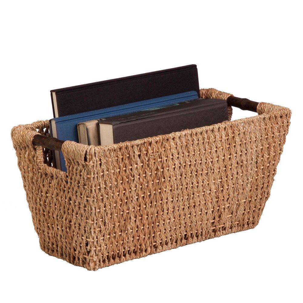 Honey-Can-Do Seagrass Basket w/ handles - Lg (brown) | Bed Bath & Beyond