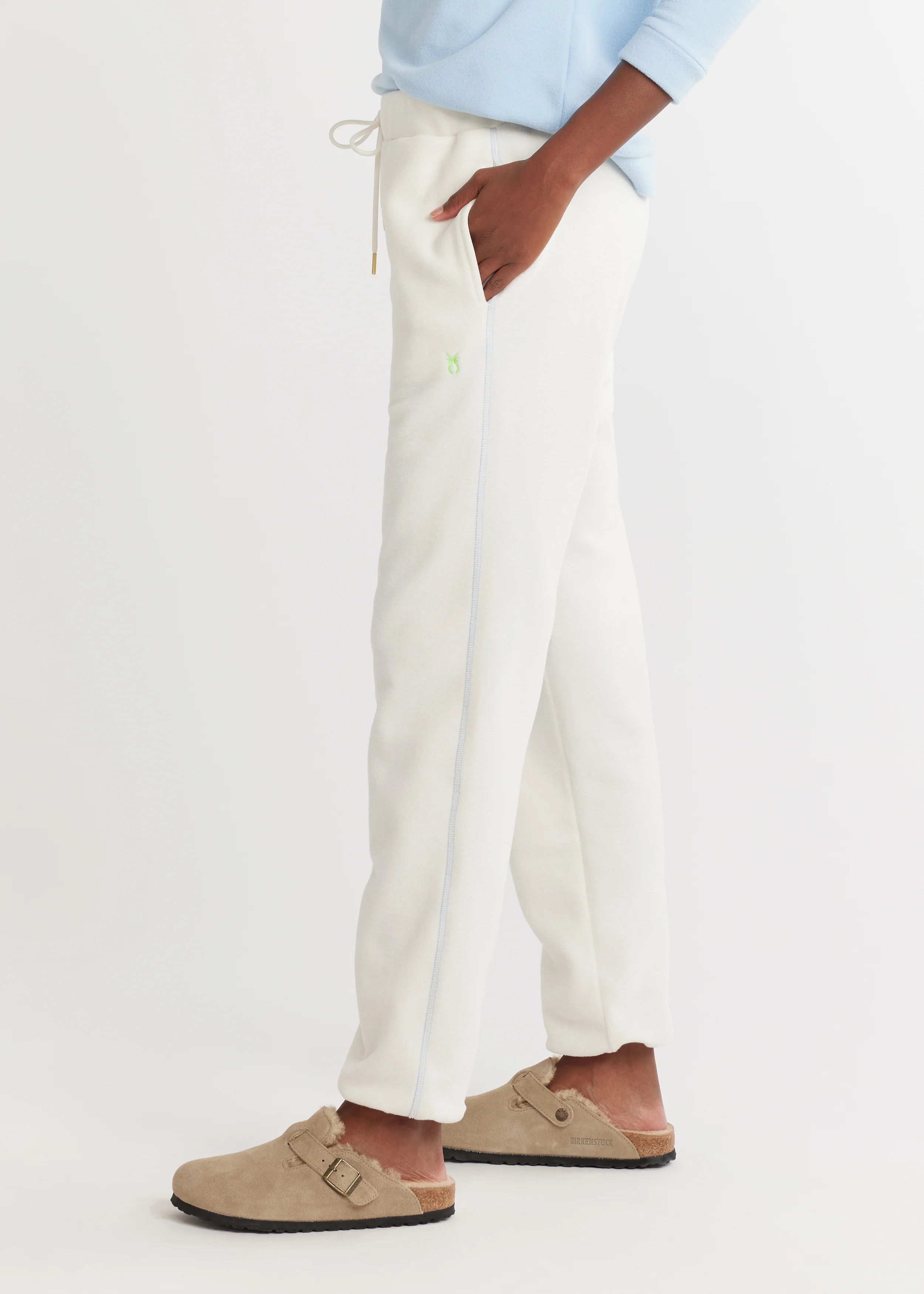 Twilight Joggers in Vello Fleece (Cream) | Dudley Stephens