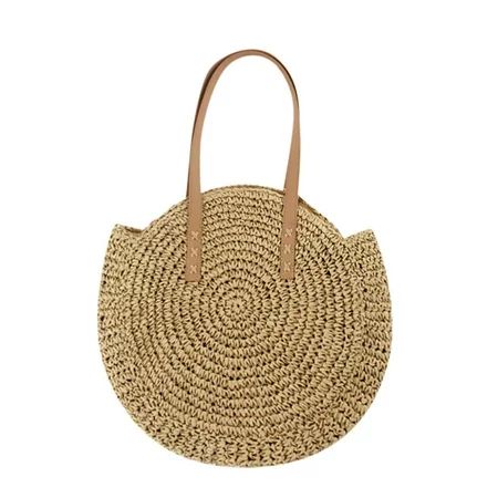Summer Savings Clearance! Fheaven Portable Tote Bag Woman Summer Beach Bag Retro Mori Round Straw Ba | Walmart (US)