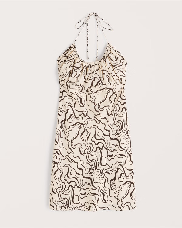 Women's Halter Ruched Mini Dress | Women's Dresses & Jumpsuits | Abercrombie.com | Abercrombie & Fitch (US)