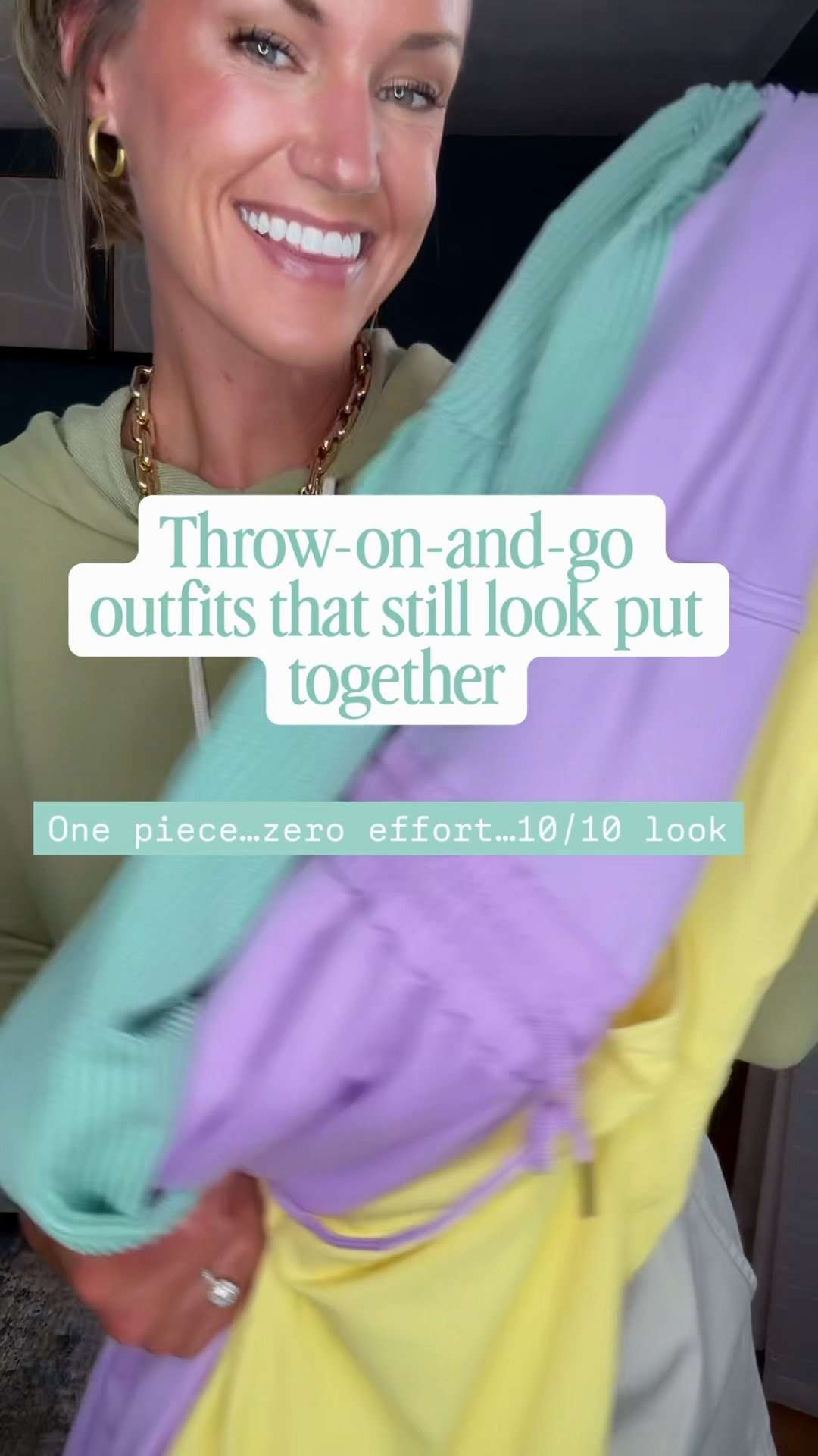 Amazon one piece finds. 💚💜💛 throw on and go outfits perfect for Summerr
Wearing size medium in all 3 styles. 